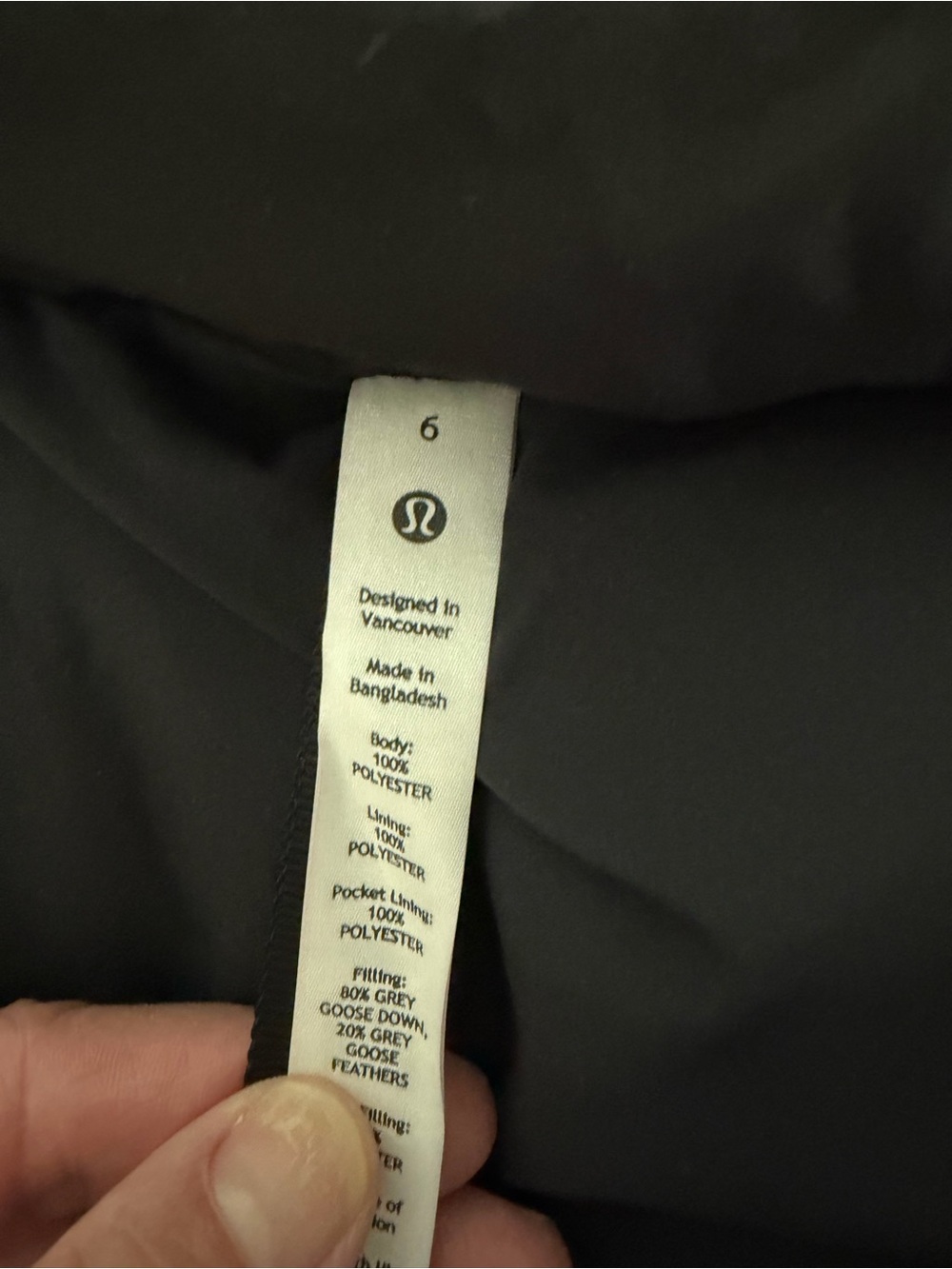 Lululemon Black Puffer Jacket - Size 6 - Picture 4 of 4